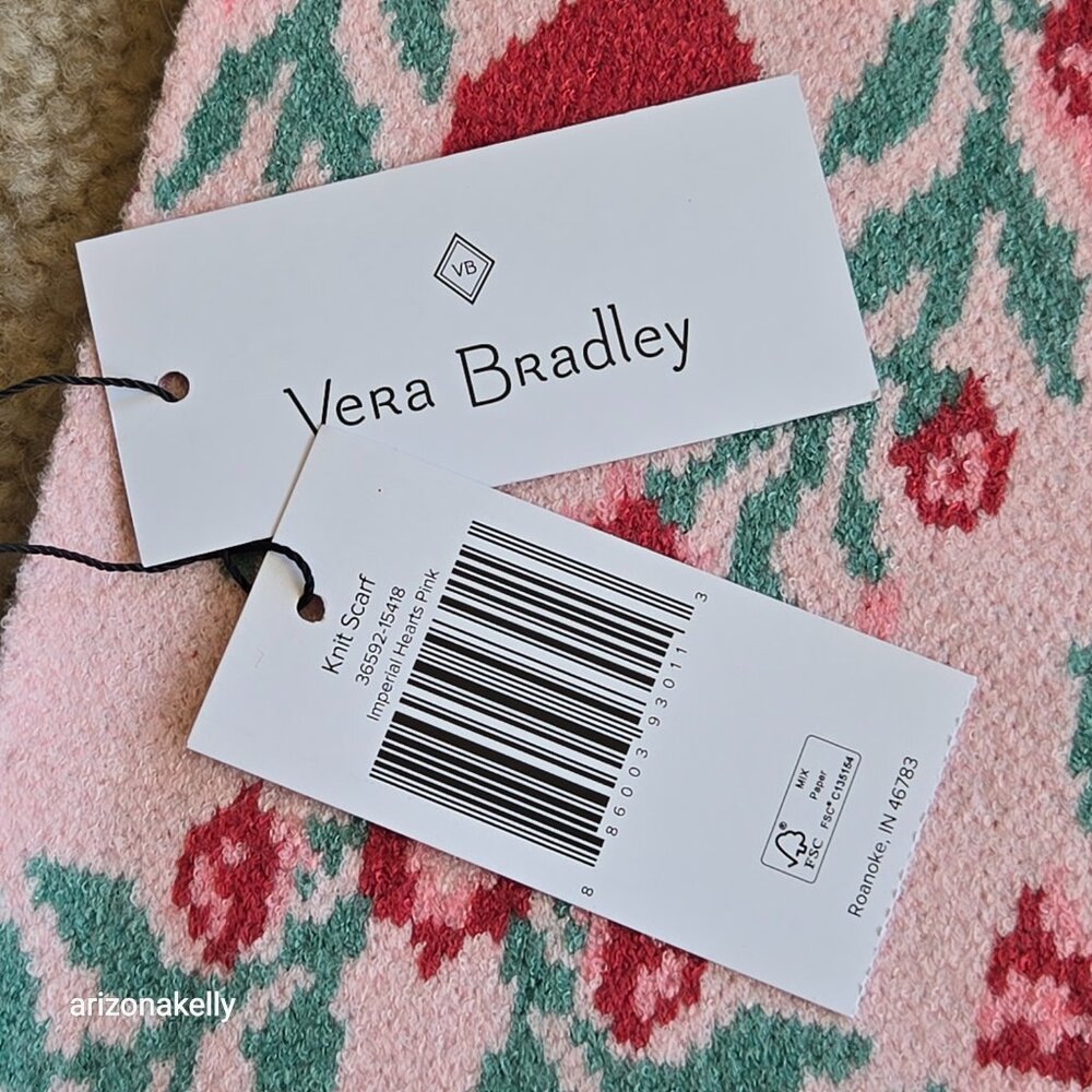 NWT Vera Bradley Knit Heart Scarf - Picture 5 of 8